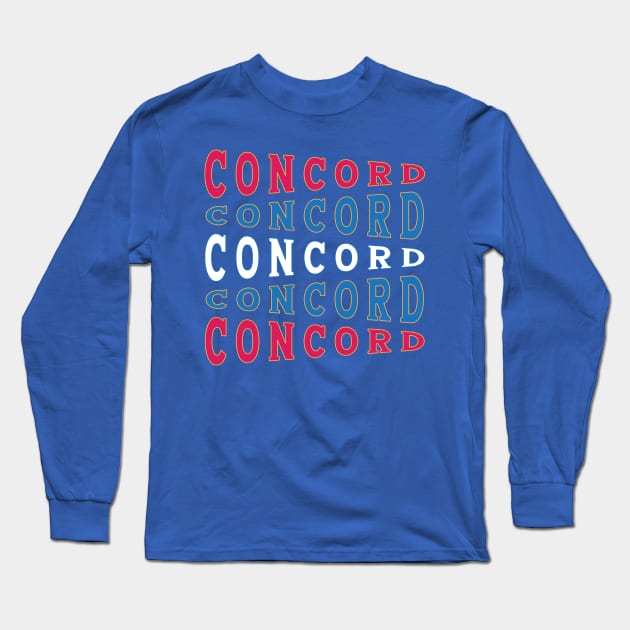 NATIONAL TEXT ART USA CONCORD Long Sleeve T-Shirt by LAVA-ROMA-NOVA